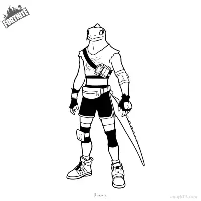 Free printable Lizzik 02 Coloring Page - Free PDF Printable Fortnite Coloring Sheets coloring page